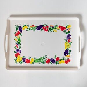 Vintage 1996 Kraft Fruits & Vegetables Plastic Serving Tray 16.5" x 11.5"
